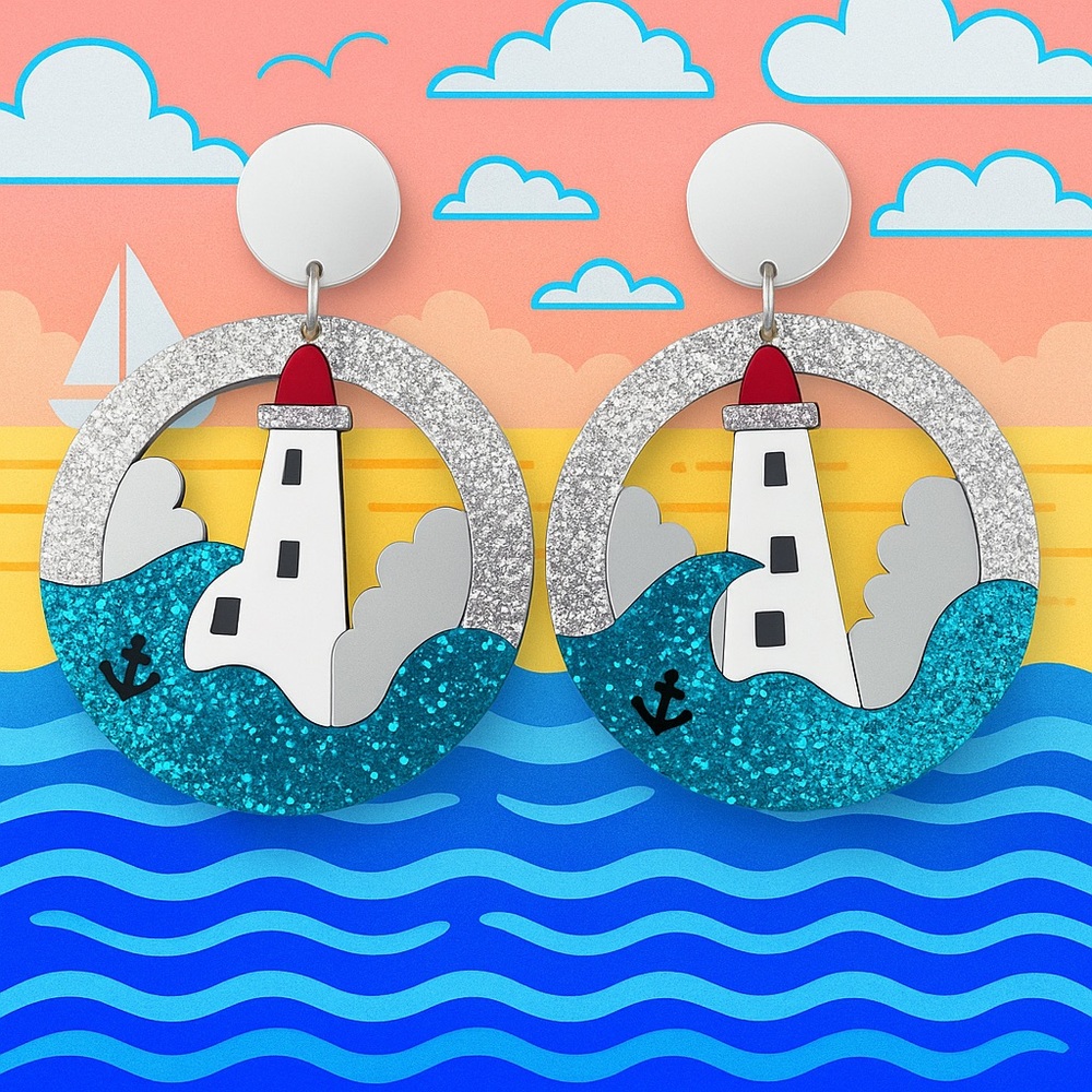 Lighthouse Glitter Earrings